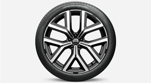 Ruedas completas, 22" 5 radios en Y Glossy Black Diamond Cut, forjadas - 1351